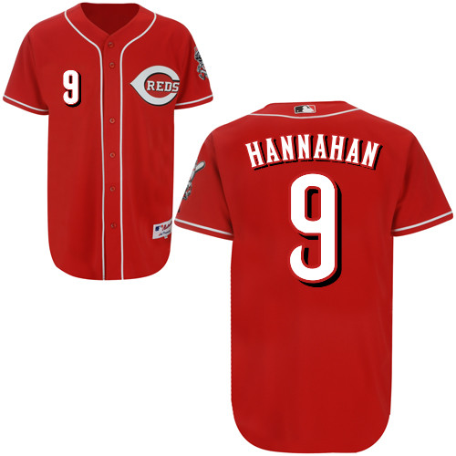 Jack Hannahan #9 MLB Jersey-Cincinnati Reds Men's Authentic Red Baseball Jersey